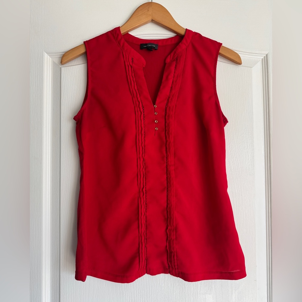 The Limited - Red Collared Blouse